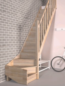 Sogem Tradi Eco trap eiken met kwartslag rechts 280x80 cm