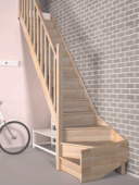 Sogem Tradi Eco trap eiken met kwartslag links 280x80 cm