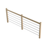 Garde-corps type G en bois et aluminium Provence 320 cm