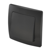 OK wisselschakelaar + afdekplaat enkelvoudig zwart 4 stuks