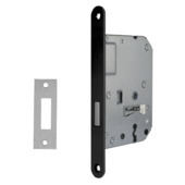 Serrure d'armoire Axa 7115 SL + plaque noire, plaque de gâche et clés SL55