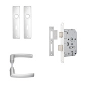 Jeu de serrure jour-nuit et poignées sur plaque SL55 Axa Bloc Edge aluminium