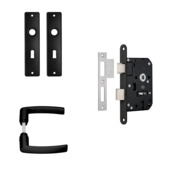 Jeu de serrure jour-nuit et poignées sur plaque SL55 Axa Bloc Edge noir