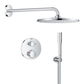 Grohe inbouwdouchesysteem Precision Thermostat Perfect met Vitalio Rain Mono 310 hoofddouche rond chroom