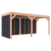 Overkapping Douglas zwart Zweeds rabat 545x255 cm a-symmetrisch