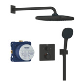 Grohe inbouwdouchesysteem Precision Thermostat Perfect met  Vitalio Comfort 250 hoofddouche vierkant mat zwart