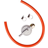 Détendeur gaz Qlima 30mbar avec tuyau 0,6m et 2 pinces