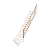 Savoie leuning type "T" met gedraaide balustrade voor trap met kwartslag