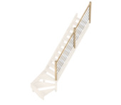 Provence traditionele leuning "G" met hout en aluminium voor trap met kwartslag