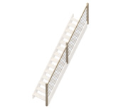 Jura traditionele leuning type "G" met hout en aluminium voor rechte trap