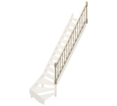 Jura traditionele leuning "T" met gedraaide balustrade voor trap met kwartslag