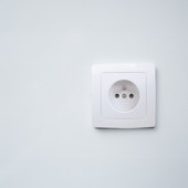 OK stopcontact 2-polig met aarding en veiligheid + afdekplaat enkelvoudig wit 4 stuks