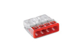 Borne de raccordement rouge Wago 4x0,5-2,5mm² 10 pièces