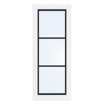 Arne & Bodil binnendeur ABB104 blank glas - wit afgelakt - glaslat diep zwart
