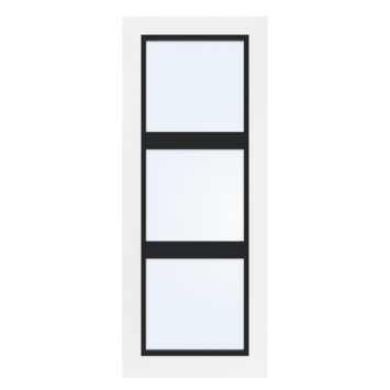 Arne & Bodil binnendeur ABB105 blank glas - wit afgelakt - glaslat diep zwart