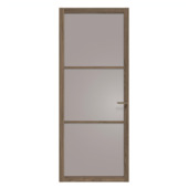 Arne & Bodil binnendeur ABE101 brons glas - donker eiken houtlook afwerking