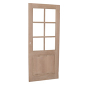 Binnendeur Forte M02 massief eik met helder glas 201,5x78 cm