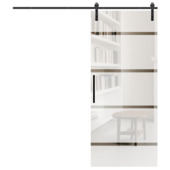 Rollers + geleider voor glazen schuifdeur Vetro metaal zwart