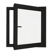 Draaikiepraam rechts antraciet 98x96 cm