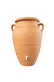 Regenton Amfoor antiek terracotta 360L + kraantje en vulautomaat