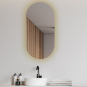 Marho badkamerspiegel ovaal Mirala met dimbare verlichting en spiegelverwarming 50x100 cm