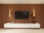 Panneau de tasseau Decowall Acoustic Blend ton sur ton noyer 260x30cm, 2 pièces ((1.56m²)