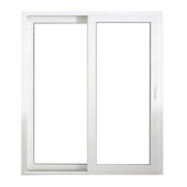 Schuifraam PVC 2-vleugel H205 x B250 cm wit