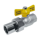 Van Marcke gasbolkraan met dubbele koppeling