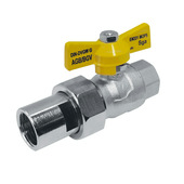 Van Marcke gasbolkraan met koppeling voor aardgas en LPG 1/2"FF