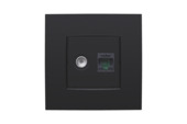 Niko stopcontact coax + UTP (RJ45) CAT5 Intense Matt Black