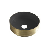 Marho waskom rond Arden Ø 36x12 cm mat zwart/geborsteld goud