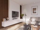 Lattenwand Decowall Acoustic ton sur ton walnoot 260x30cm, 2 stuks (1.56m²)