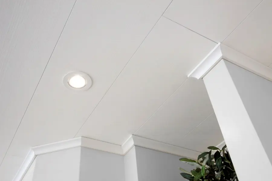 Wand- en plafondpaneel MDF EcoLine wit 7 mm 130 x 20 cm 3,64 m²