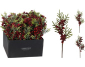 Kerstdecoratie bessentak met bellen kunststof 44 cm per stuk