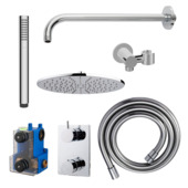 Système de douche encastré + robinet thermostatique Marho Valdra 30 cm chromé