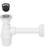 Siphon de lavabo avec bouchon et raccord mural Wirquin ø32 mm