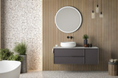 Panneau en tasseau pour salle de bain 15 mm 260x52 cm chêne clair