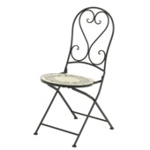 Chaise bistro Athènes métal noir/mosaïque olive