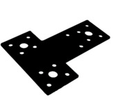 Waelbers T-plaat 80 x 68 x 38 mm zwart