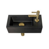 Ensemble lave-mains droite Marho Ondine S noir/laiton brossé