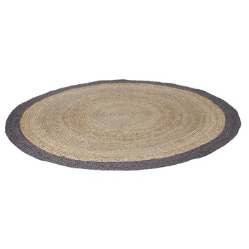 Structureel Afhaalmaaltijd Productie WOOOD tapijt Sisal naturel met grijze rand rond 200 cm | | GAMMA.be