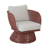 Tuinstoel kuip Celine terracotta/beige 