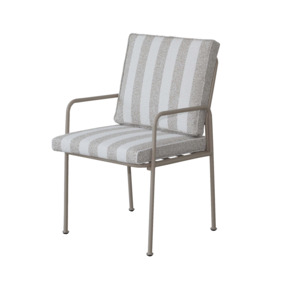 Chaise de jardin Chloé rayée beige et blanc 84,5 x 55 x 61 cm