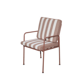 Chaise de jardin Chloé rayée terracotta et blanc 84,5 x 55 x 61 cm