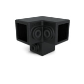 Novidade steigerbuis koppelstuk vierkant kniestuk zwart ø 25 mm