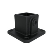 Novidade steigerbuis koppelstuk vierkant voetplaat zwart ø 25 mm