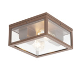 QAZQA plafondlamp voor buiten Charlois 2-lichts 40W E27 roestbruin aluminium