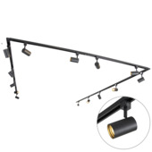 QAZQA 14-spot railsysteem Jeana 50W GU10 zwart metaal 753 cm