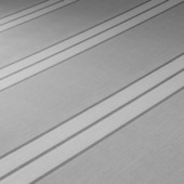 Store à projection rayé gris (couleur T284) sur mesure