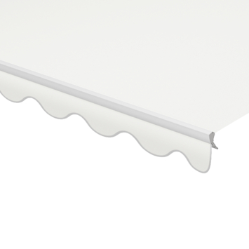 Volant à bord ondulé crème uni (couleur 0001) sur mesure